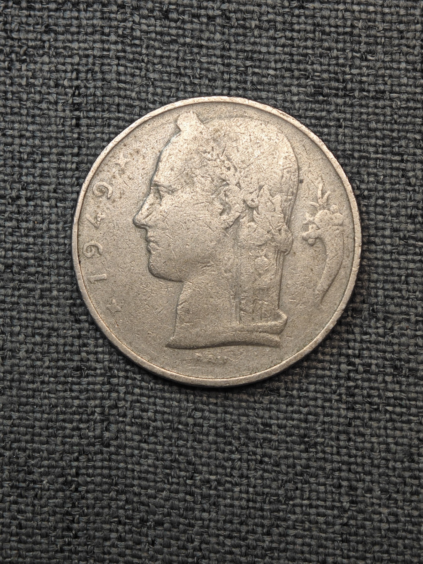 外国硬币收藏店第6期 稀少年份比利时1949年谷物女神5法郎