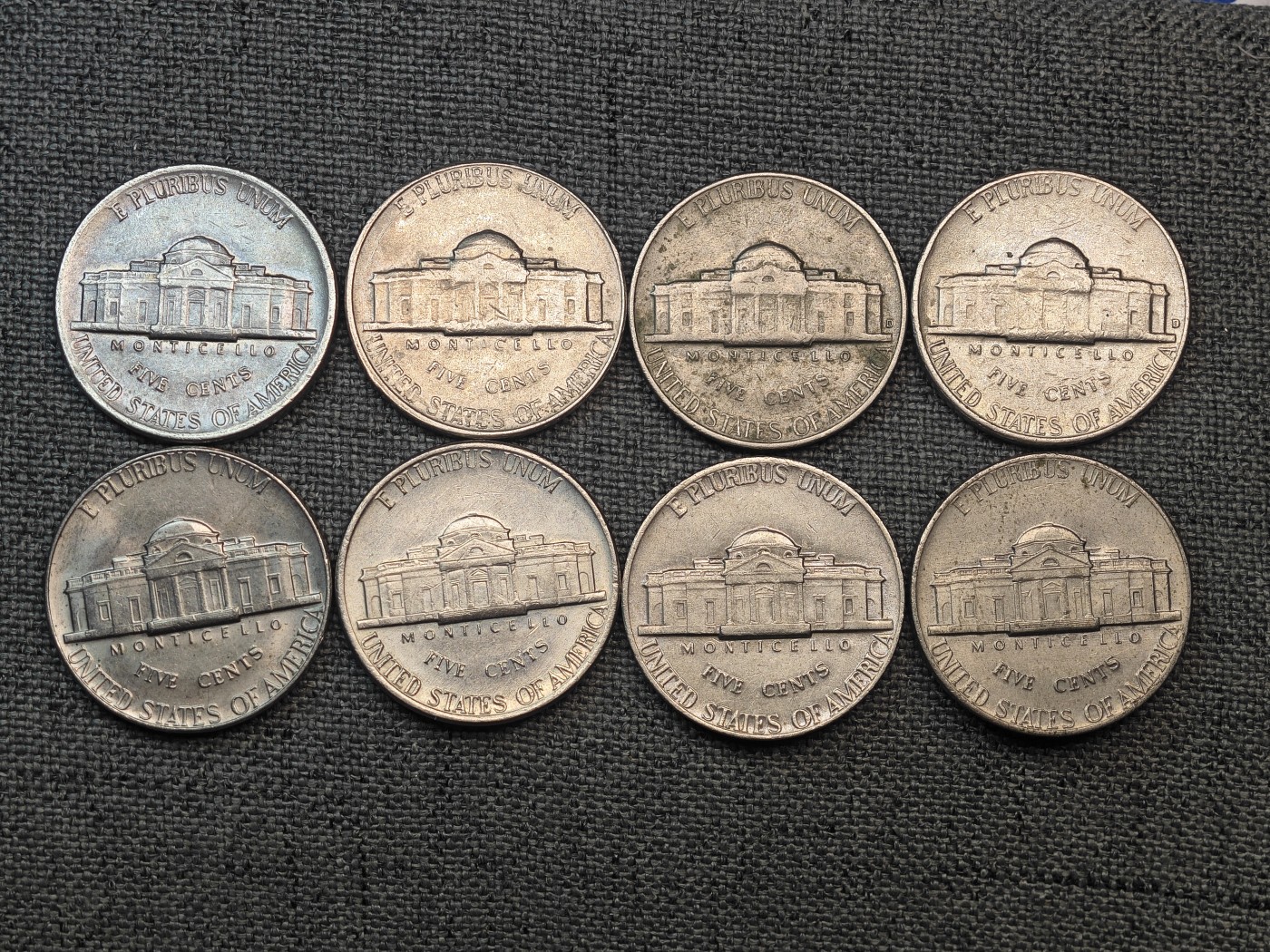 外国硬币收藏店第6期 美国杰斐逊白宫5美分8枚