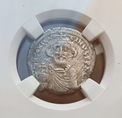 瓶子🏺第123期拍卖会 -  拜占庭希拉克略王朝查士丁尼二世银币 公元692-695年 6.13克