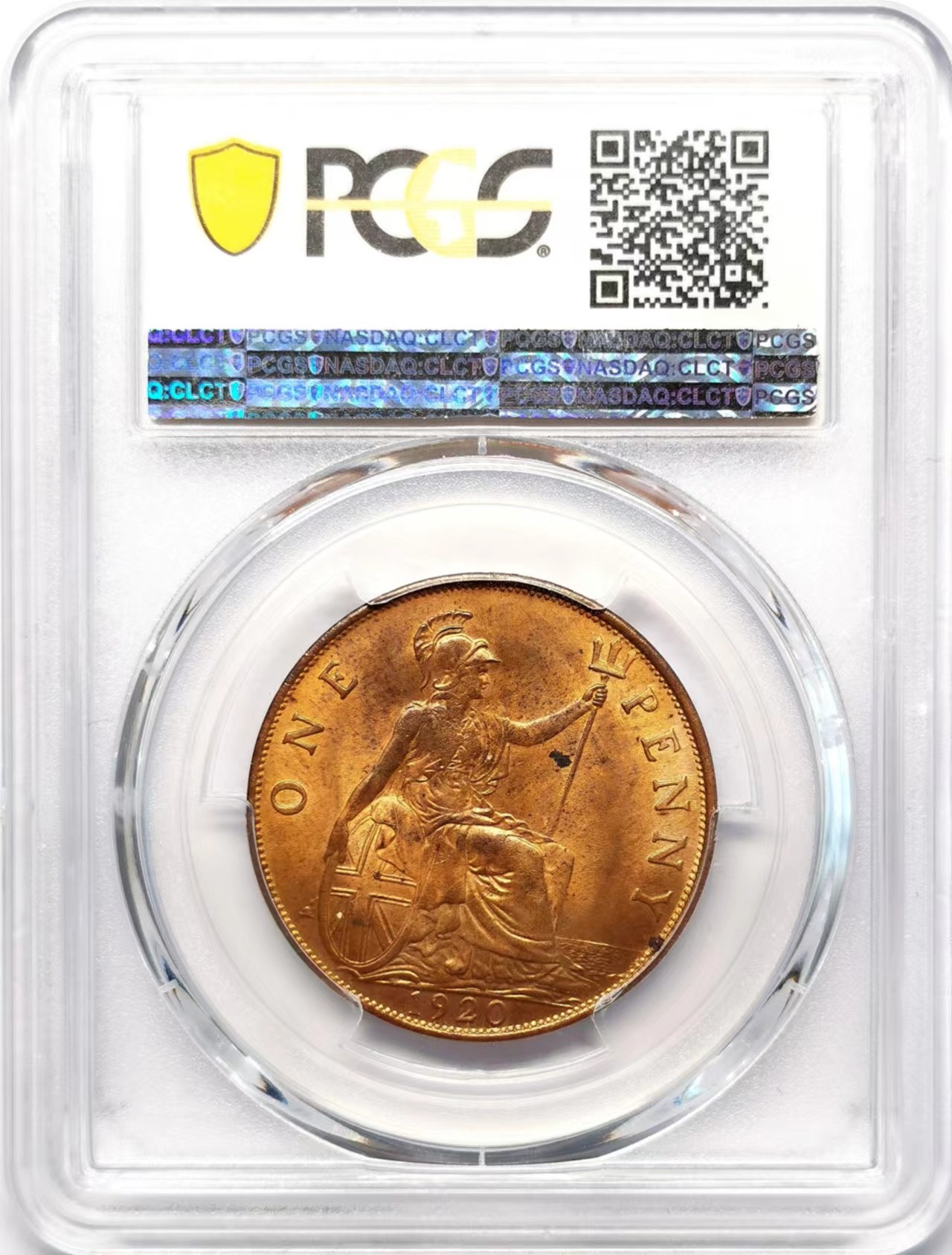 凡希万国世界钱币年度大拍第二季 PCGS MS64RB 1920英国乔五便士大铜