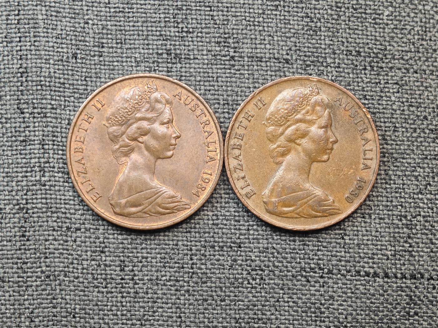 外国硬币收藏店第6期 澳大利亚老版女王伞蜥2分2枚