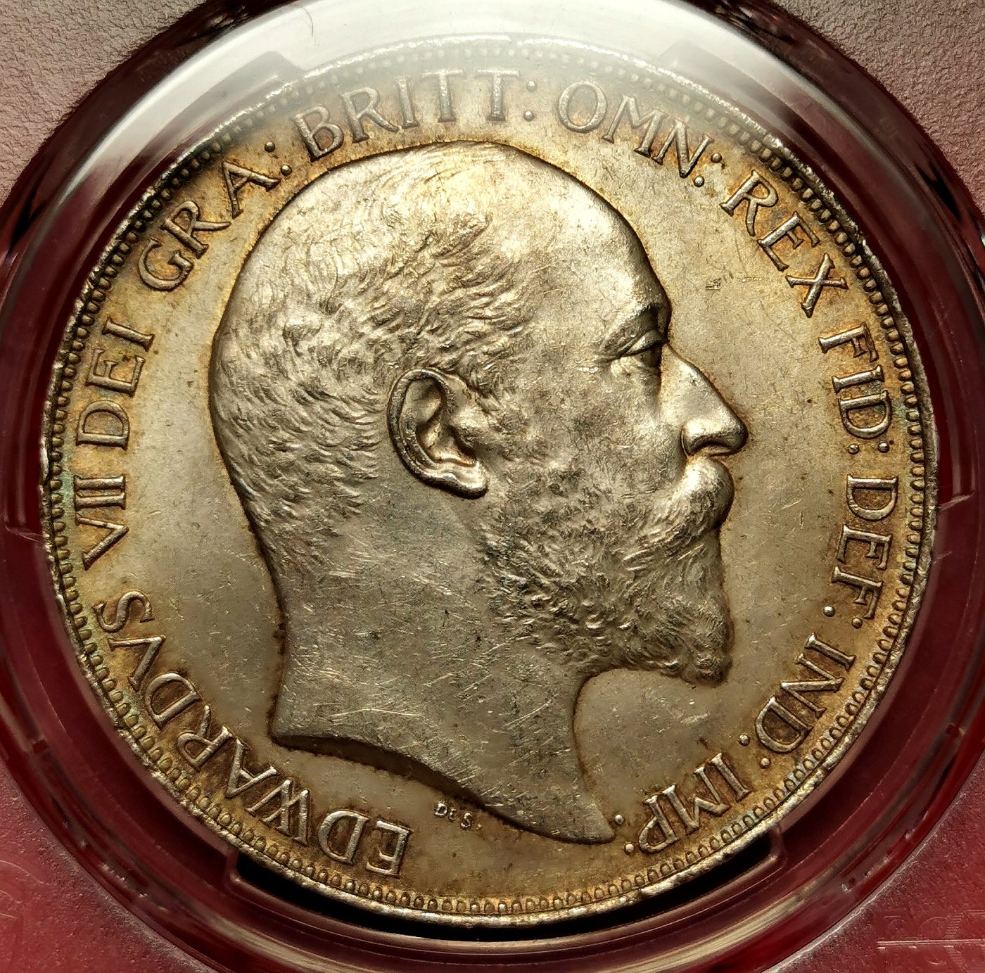凡希万国世界钱币年度大拍第二季 PCGS MS63 1902年英国爱德华七世马剑克朗 环金彩