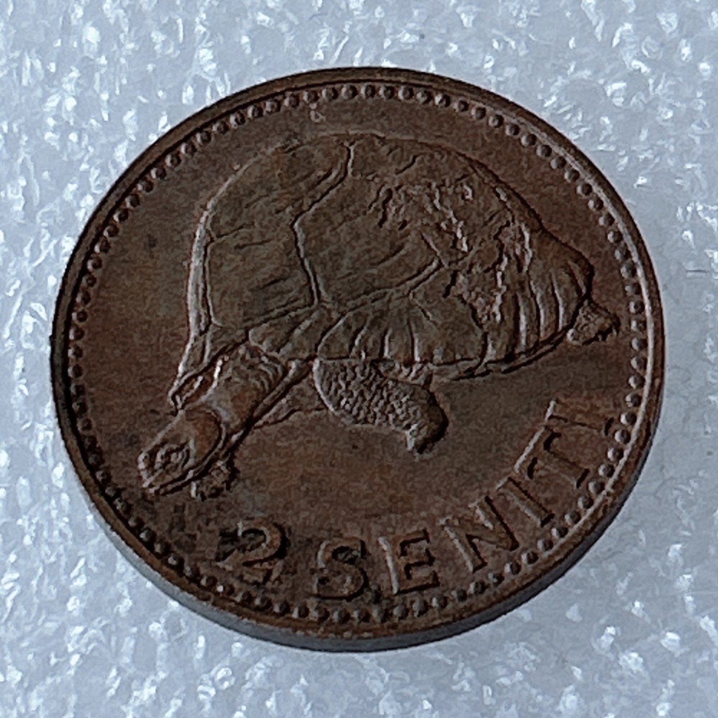 海外回流1元起拍小铺 各国钱币散币场 第3期 汤加1968年2分硬币 1777年库克船长赠予王室的乌龟 图普四世国王