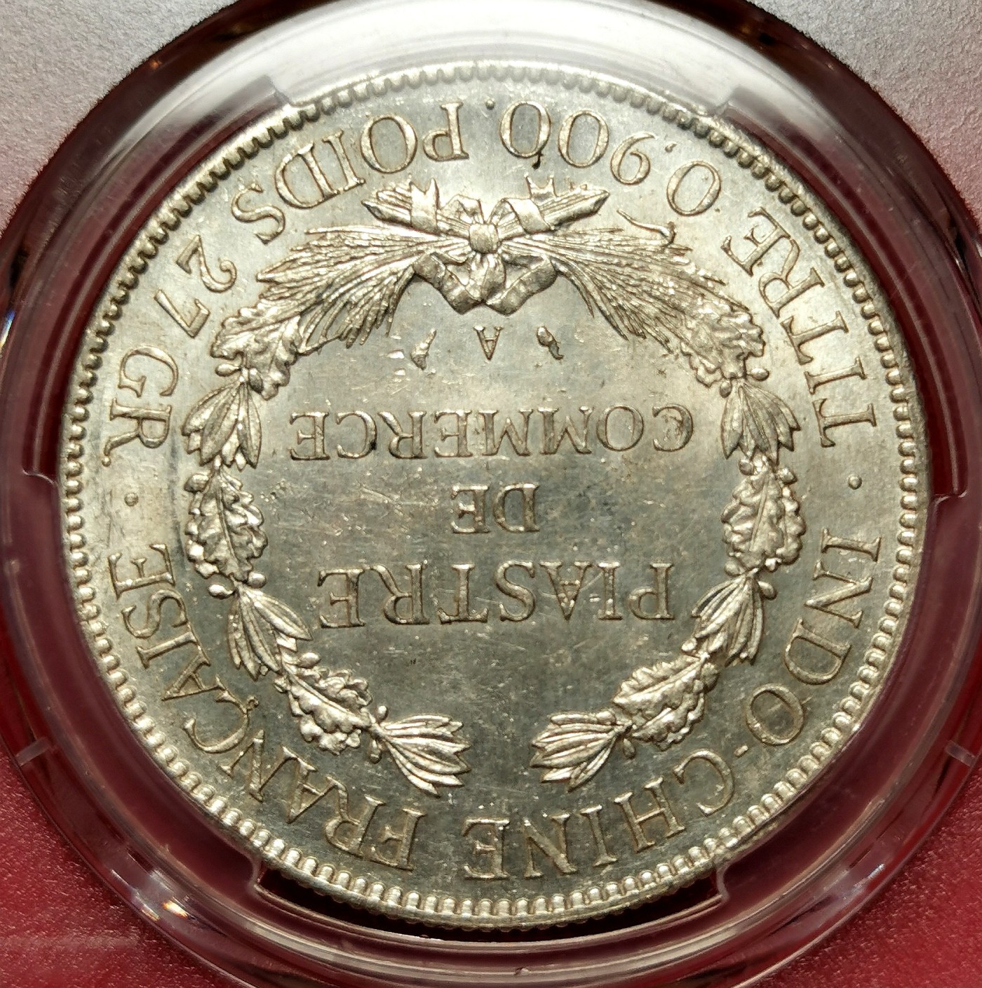 凡希万国世界钱币年度大拍第二季 PCGS MS62 1909A法属印度支那皮亚斯特大银 原色银光！