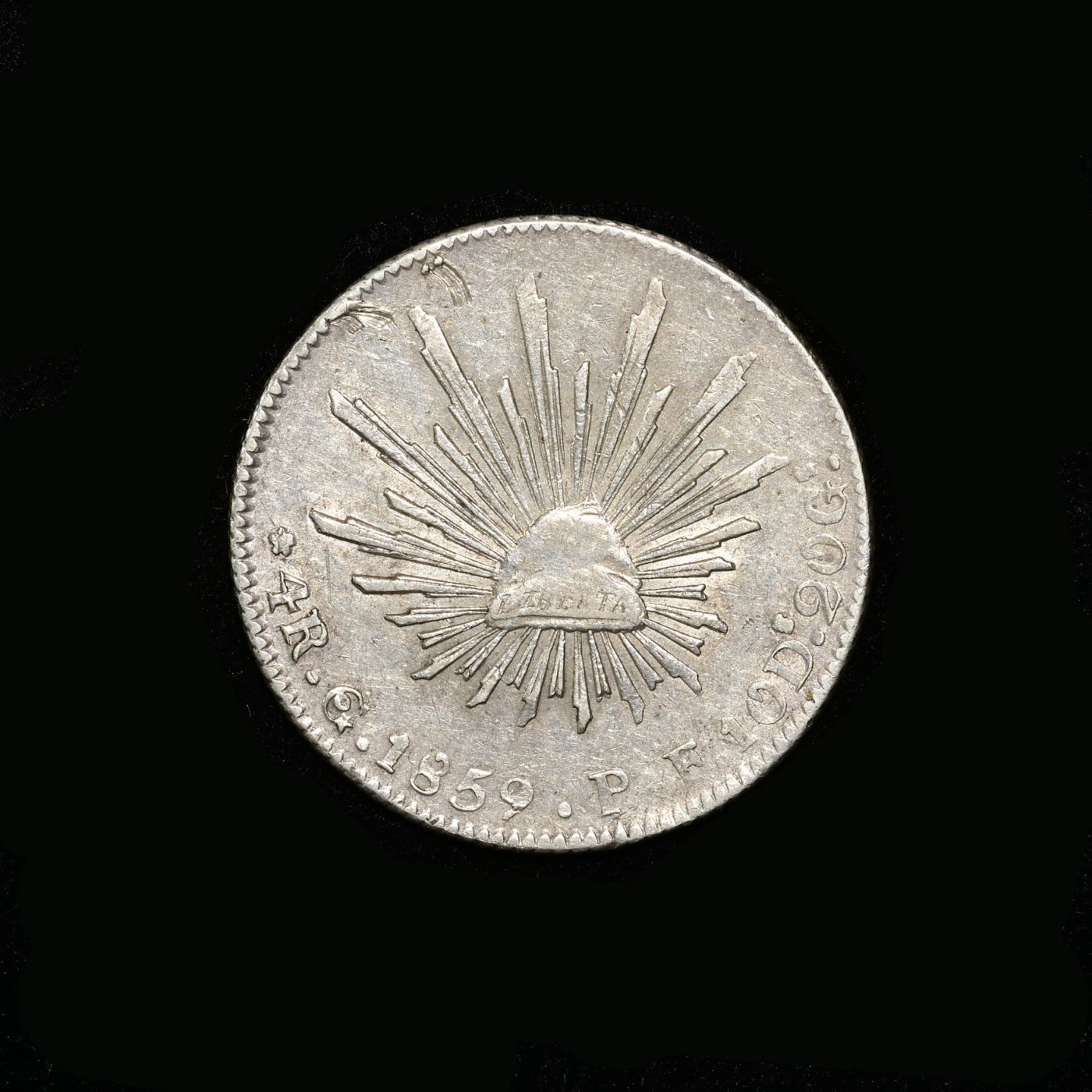 太藏-外国钱币限时专场第一期 1859年墨西哥鹰洋4瑞尔银币
