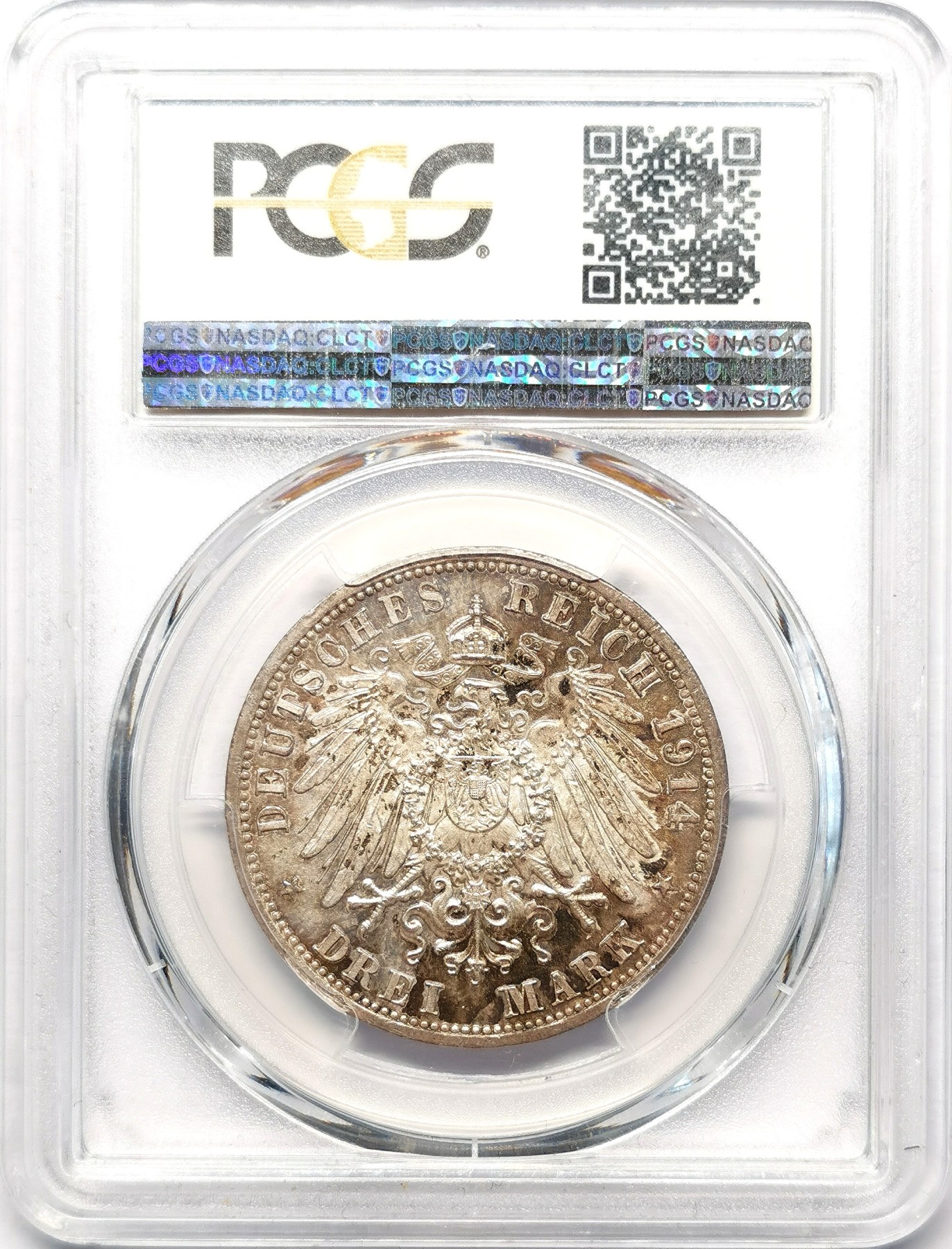 凡希万国世界钱币年度大拍第二季 PCGS MS65 1914年德国安哈特-德邵银婚纪念流通3马克 原味高分金彩