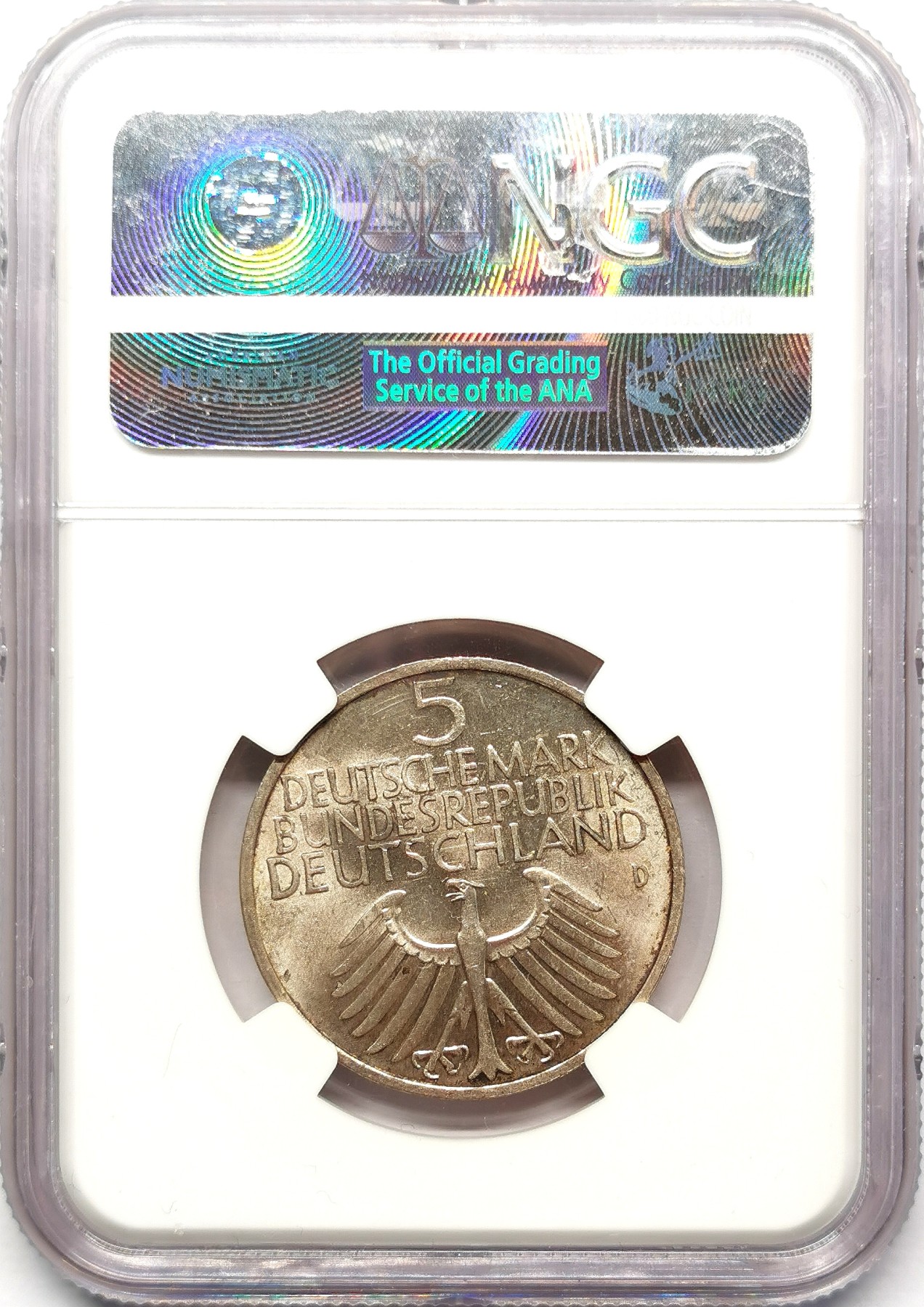 凡希万国世界钱币年度大拍第二季 NGC MS64 1952D联邦德国纽伦堡博物馆哥特之鹰5马克银币 开山之作，最稀有的五马克纪念银币！