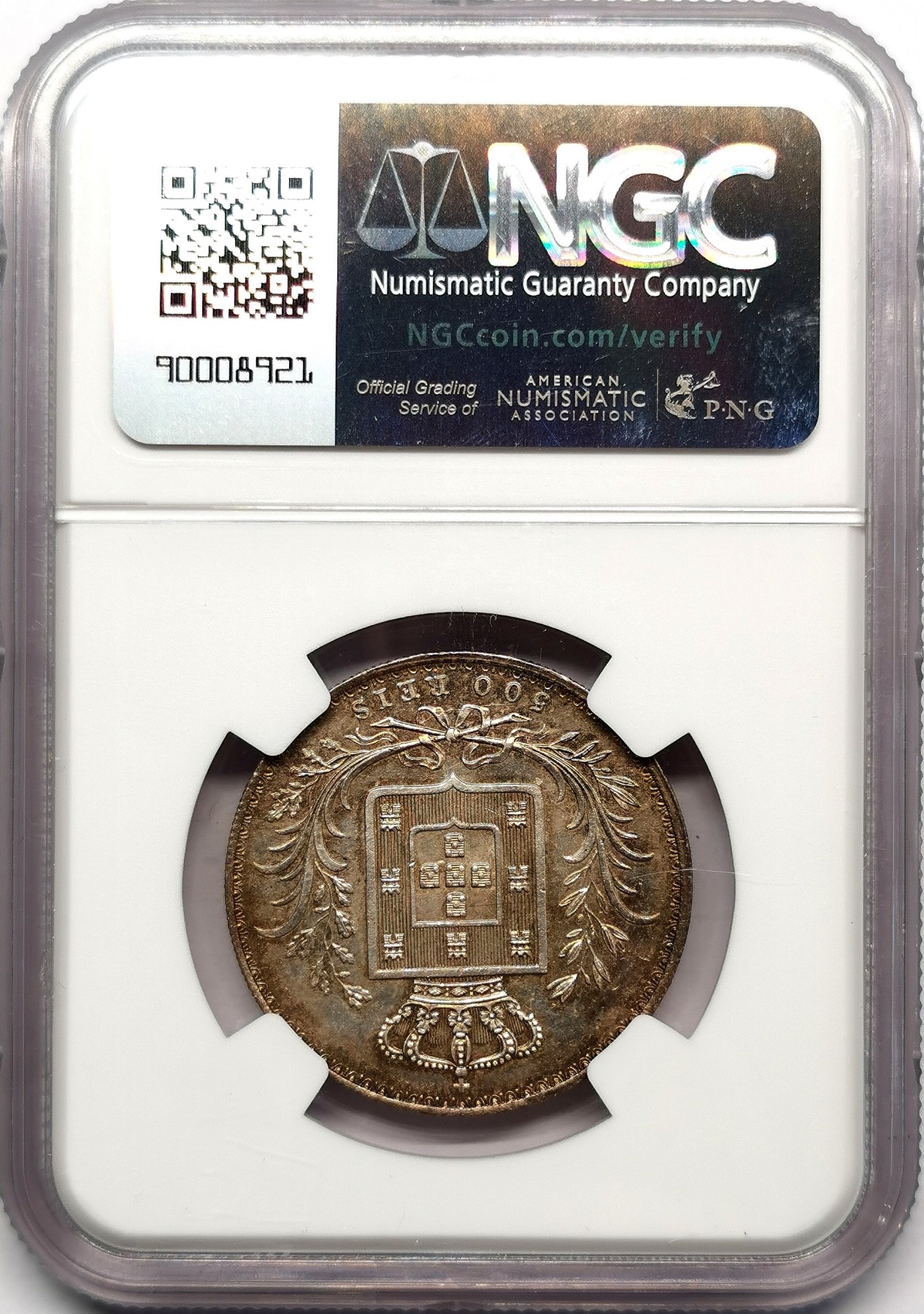 凡希万国世界钱币年度大拍第二季 NGC UNCD 1889葡萄牙佩德罗500R银币