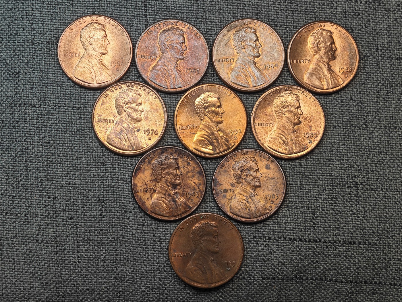 外国硬币收藏店第6期 美国林肯1美分10枚