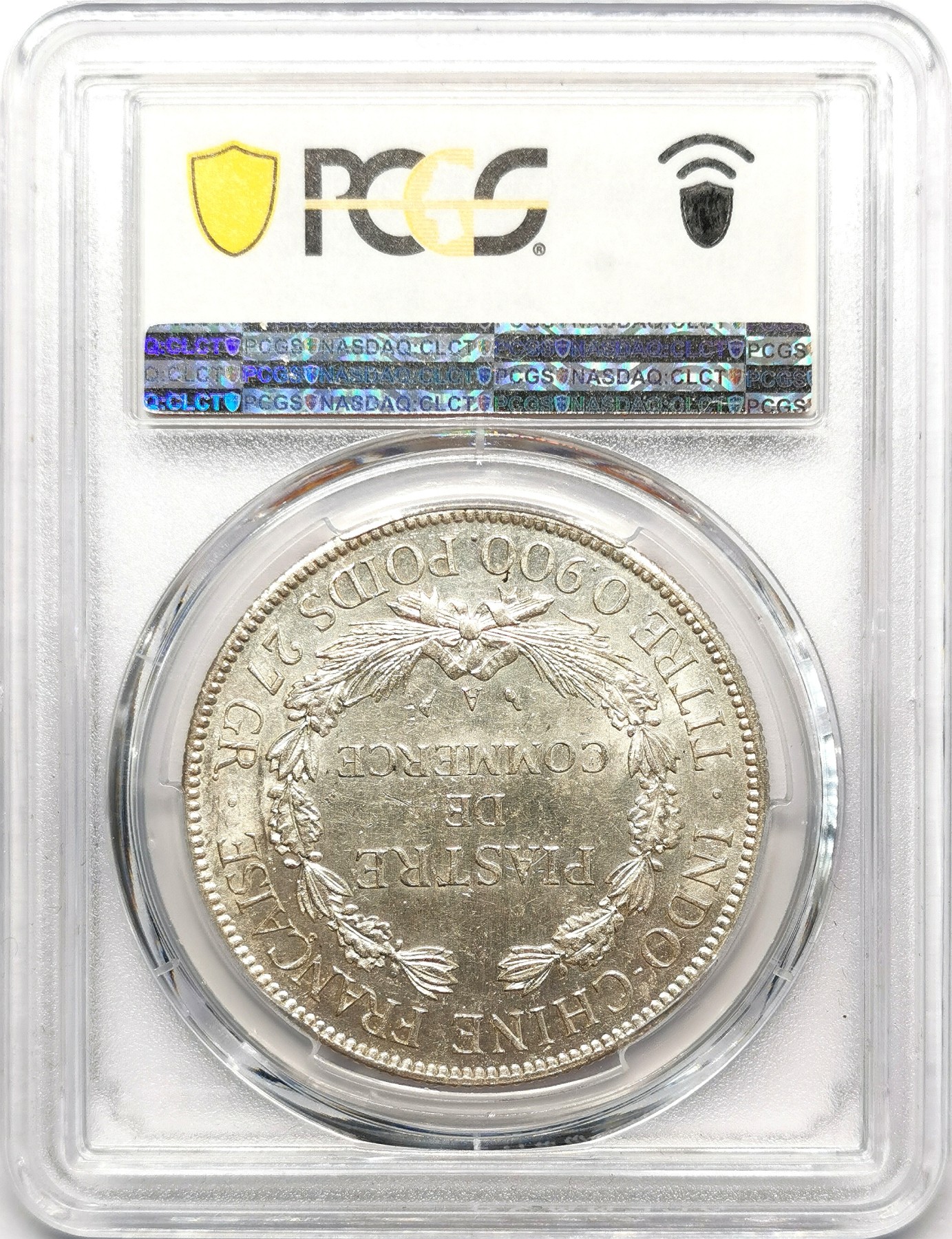 凡希万国世界钱币年度大拍第二季 PCGS MS62 1909A法属印度支那皮亚斯特大银 原色银光！