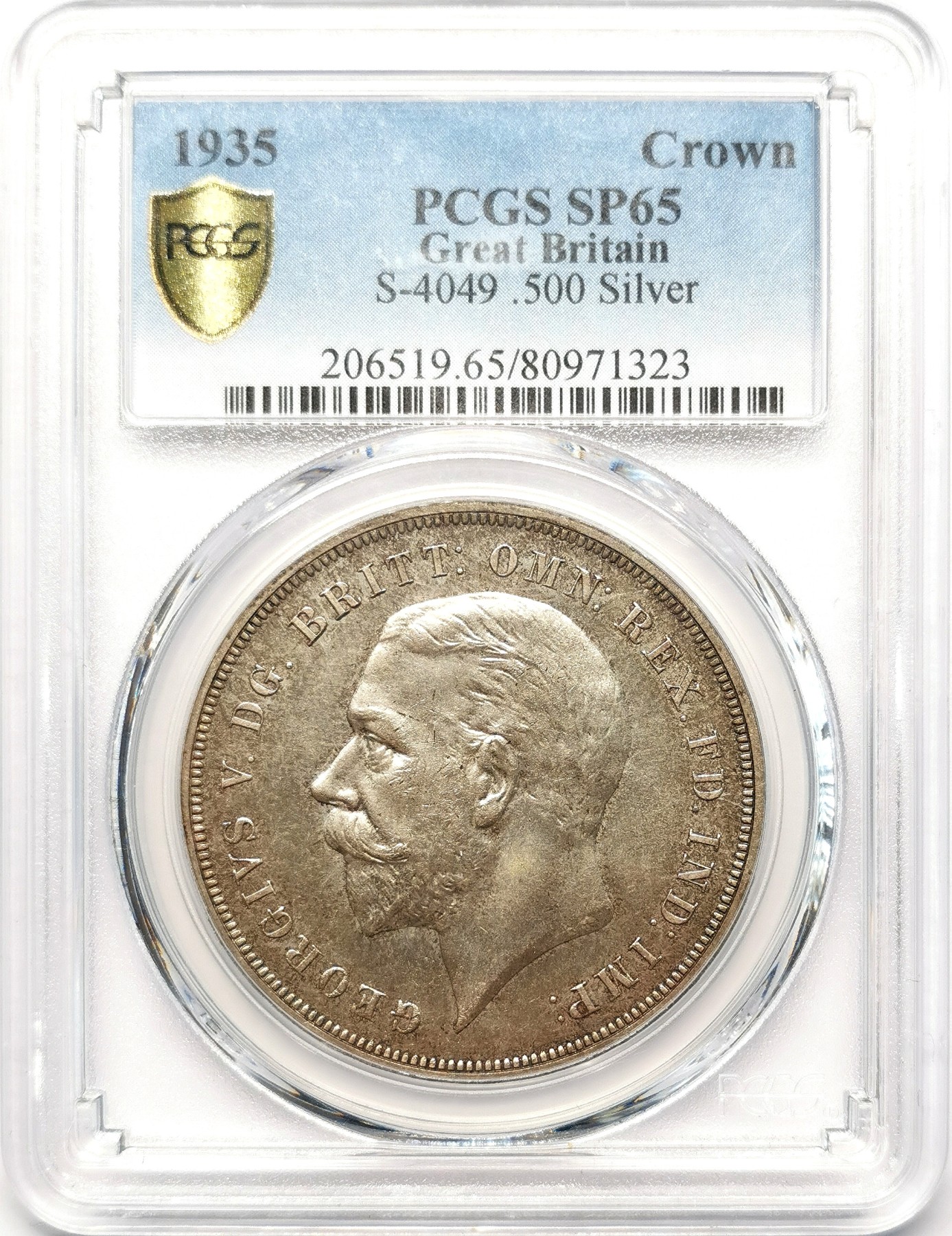 凡希万国世界钱币年度大拍第二季 PCGS SP65 1935英国乔五木马马剑 收藏级！