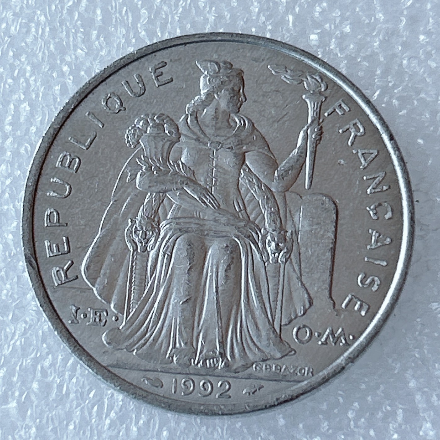 海外回流1元起拍小铺 各国钱币散币场 第3期 法属波利尼西亚1992年5法郎大型铝币