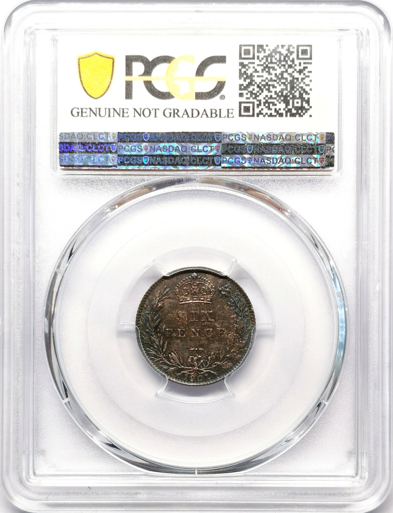 凡希万国世界钱币年度大拍第二季 PCGS UNCD 1901英国老维批纱6便士