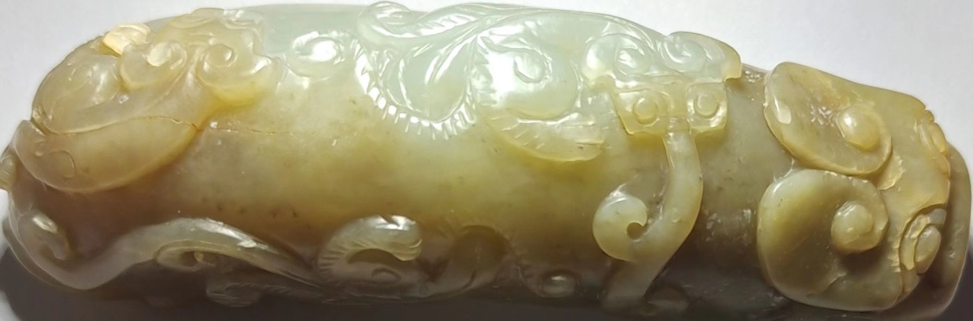 中国清代玉器手把件。