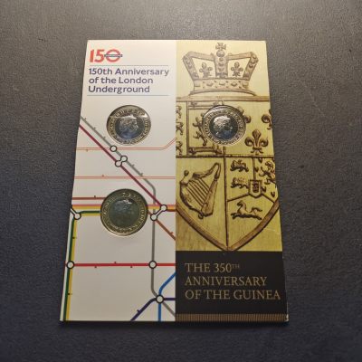0起1加-纯粹捡漏拍-274套币银币场-2024年迎新第一场 - 英国2013年3枚2镑官方卡装纪念币-伦敦地铁150周年2枚套+金基尼发行350周年