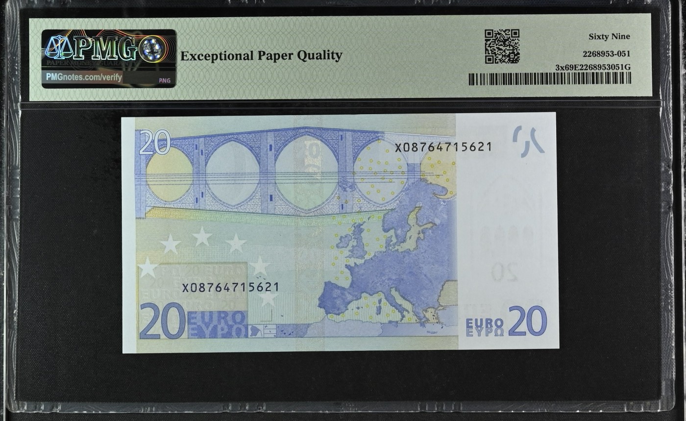 收藏联盟Quantum Auction 第315期拍卖  欧盟国家德国2002年20欧元首签名 PMG69 稀少冠军分
