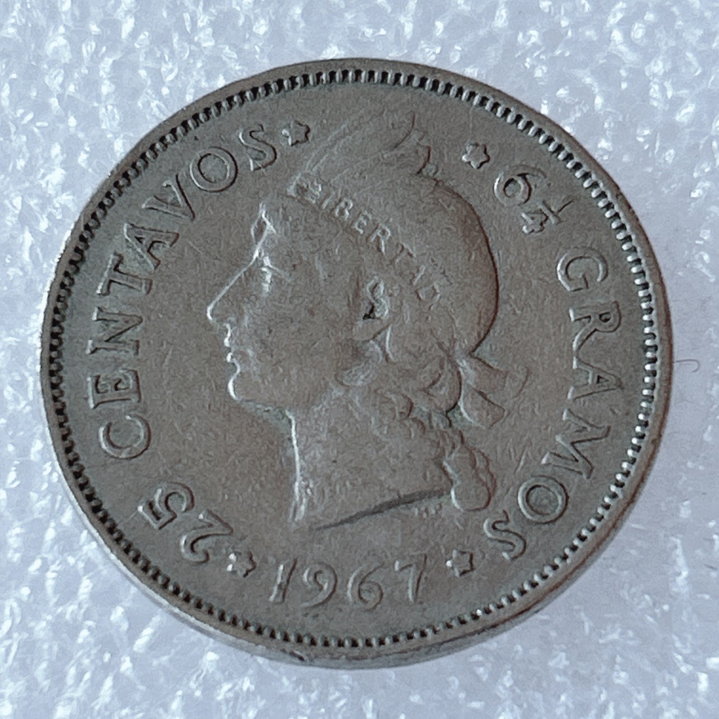 海外回流1元起拍小铺 各国钱币散币场 第3期 多米尼加1967年25分