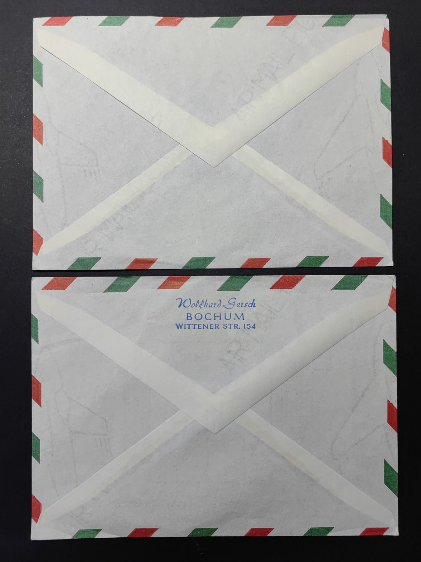 精选多國邮品🔥🔥🔥（拍卖场）放漏专场 第④①场 德国70年代 世界梦想研究所航空邮件 2件（实寄）