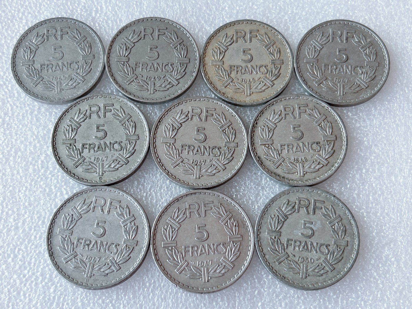 全场一元起拍 世界散币、银币专场 第51期 法国5法郎铝币 10枚