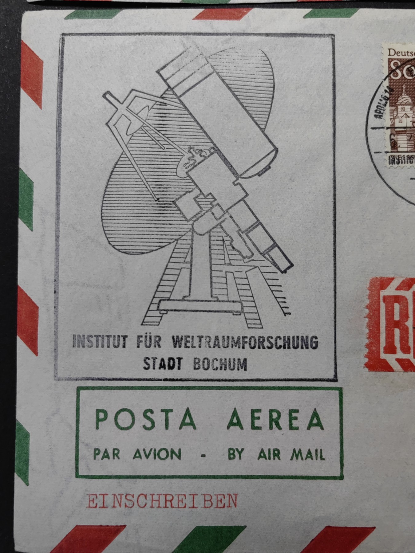 精选多國邮品🔥🔥🔥（拍卖场）放漏专场 第④①场 德国70年代 世界梦想研究所航空邮件 2件（实寄）