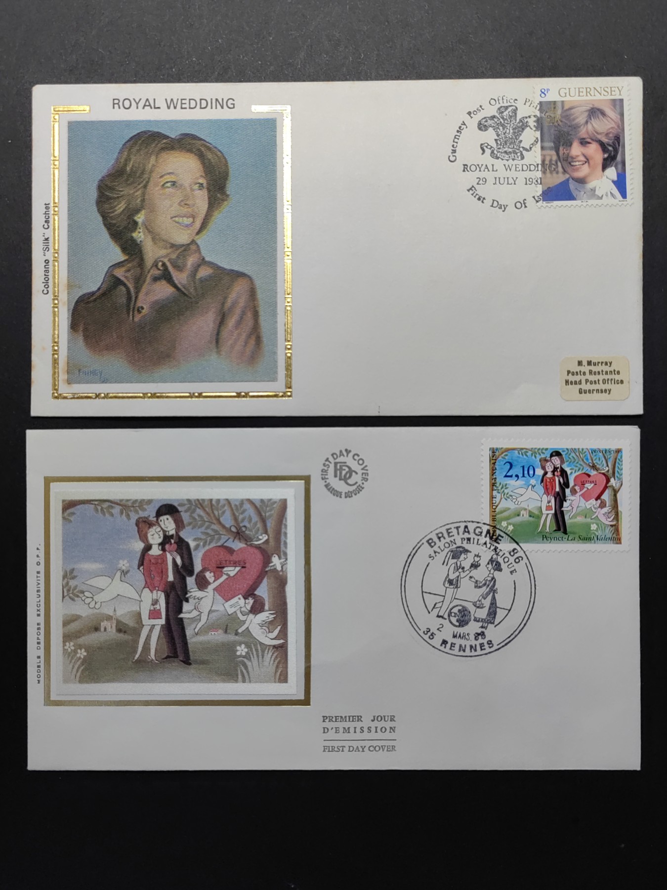 精选多國邮品🔥🔥🔥（拍卖场）放漏专场 第④①场 丝绸首日封 戴安娜王妃&情人节