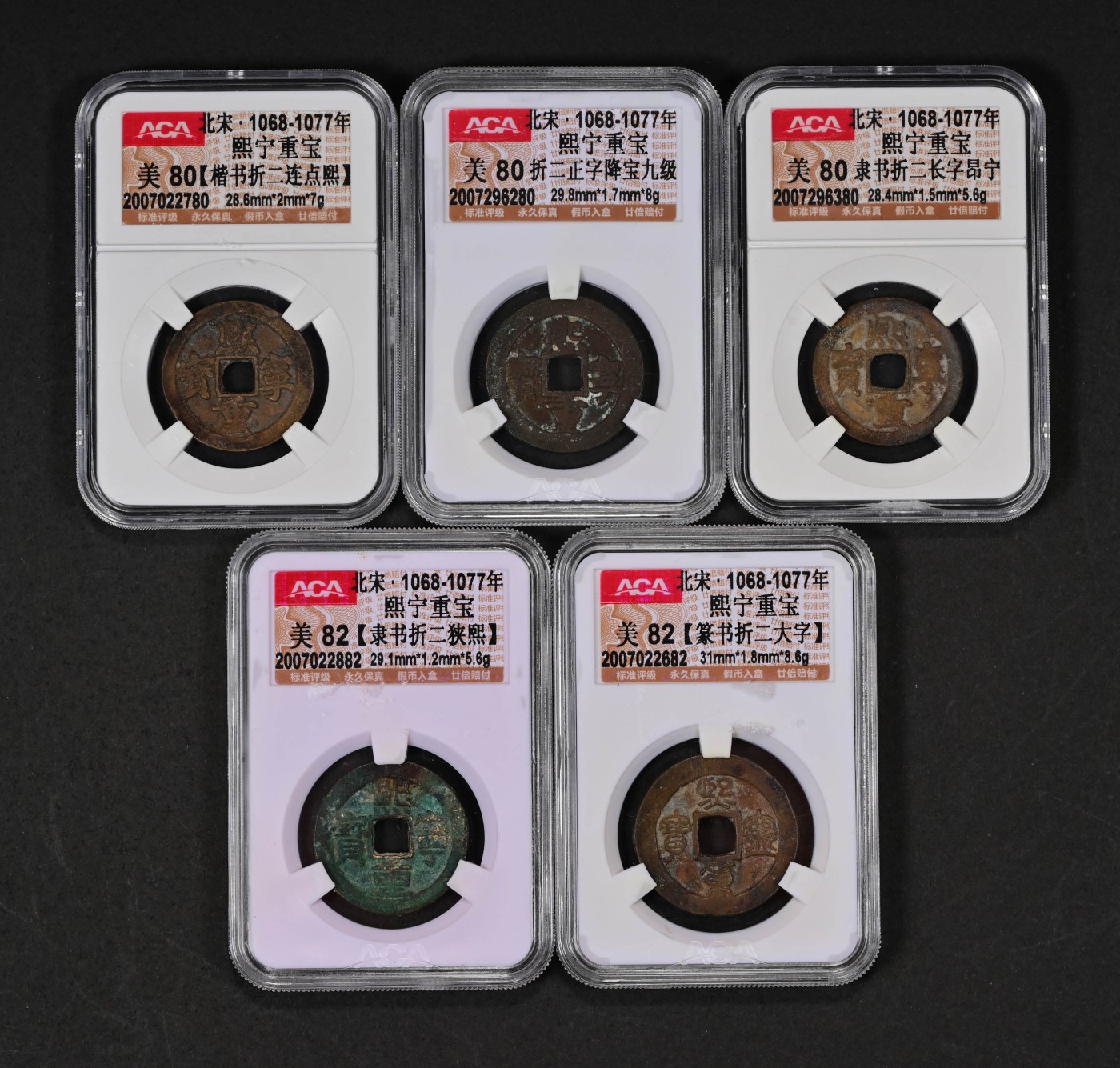 太藏-古钱限时专场第一期 北宋 熙宁重宝一组五枚