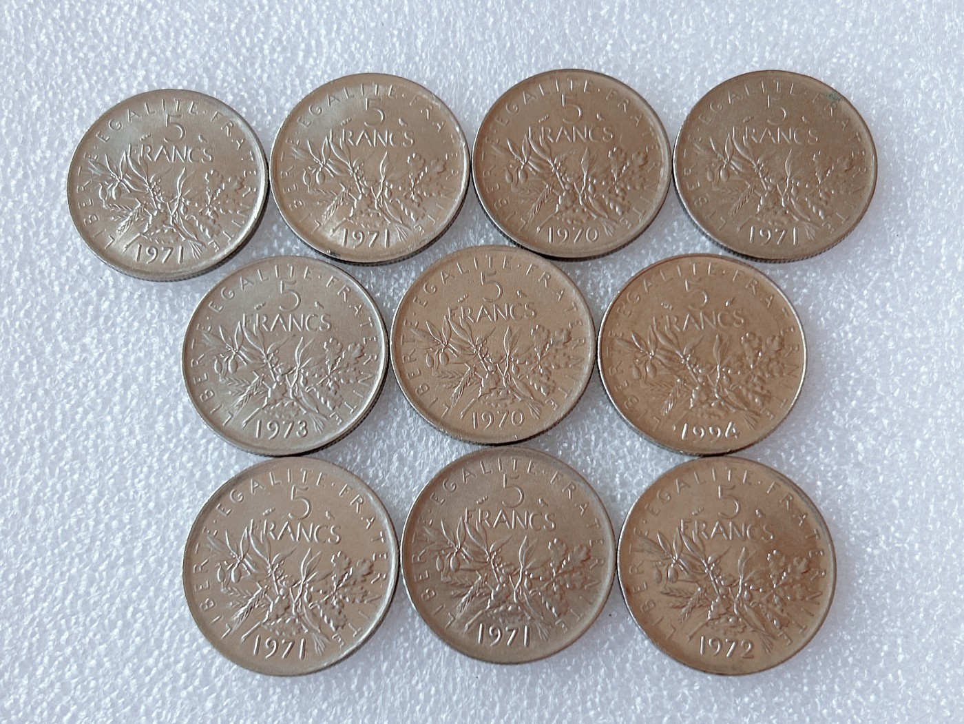 全场一元起拍 世界散币、银币专场 第51期 法国5法郎 播种女神大币 10枚