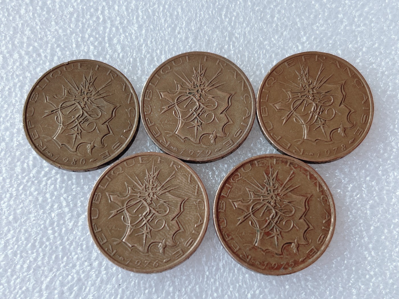 全场一元起拍 世界散币、银币专场 第51期 法国10法郎巴士底狱 5枚