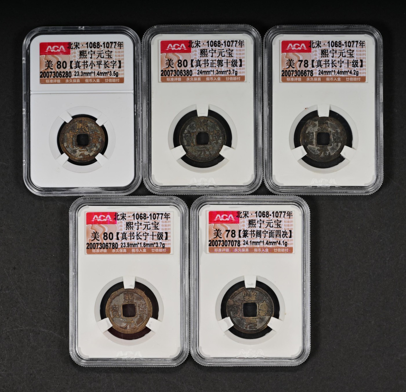 太藏-古钱限时专场第一期 北宋 熙宁元宝一组五枚