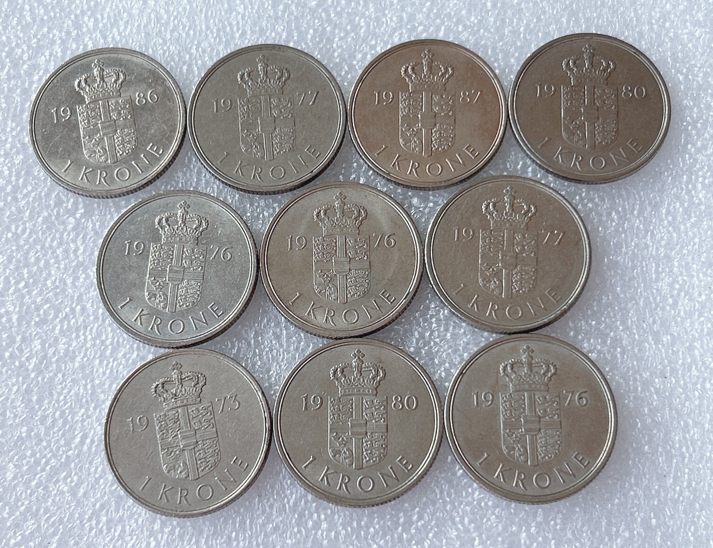 全场一元起拍 世界散币、银币专场 第51期 丹麦1克朗 玛格丽特女皇 10枚