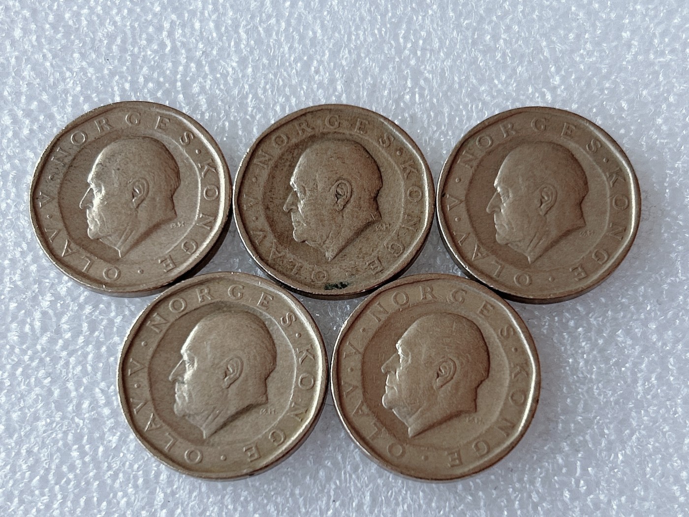 全场一元起拍 世界散币、银币专场 第51期 挪威王国奥力弗五世国王10克郎铜币 凹凸设计