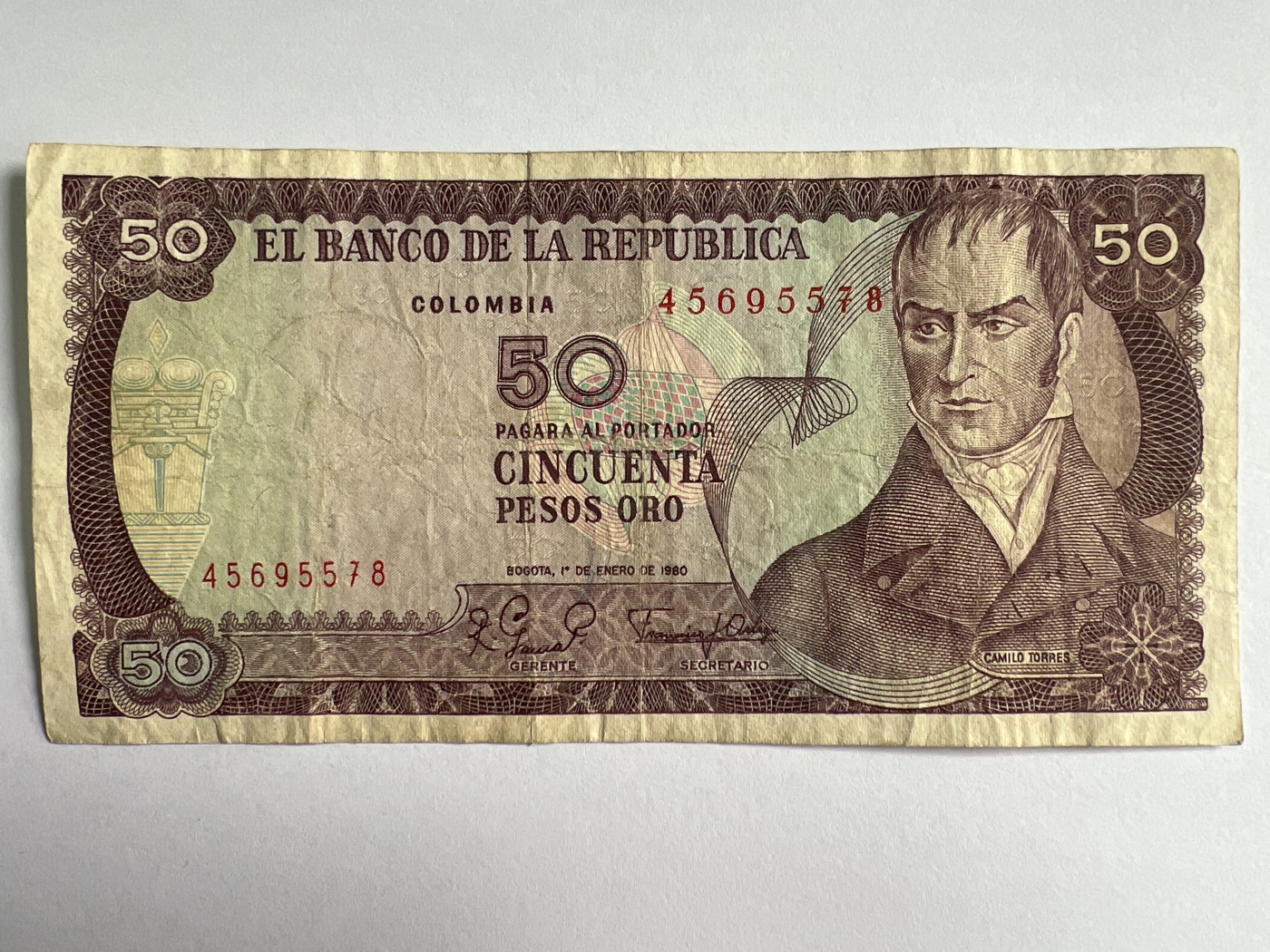 第495期 纸币专场 （无押金，捡漏，全场50包邮，偏远地区除外，接收代拍业务） 哥伦比亚50比索