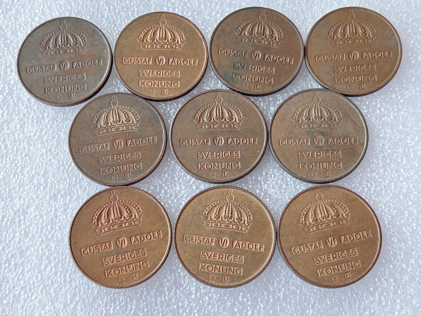 全场一元起拍 世界散币、银币专场 第51期 瑞典5欧尔早期红铜币 10枚