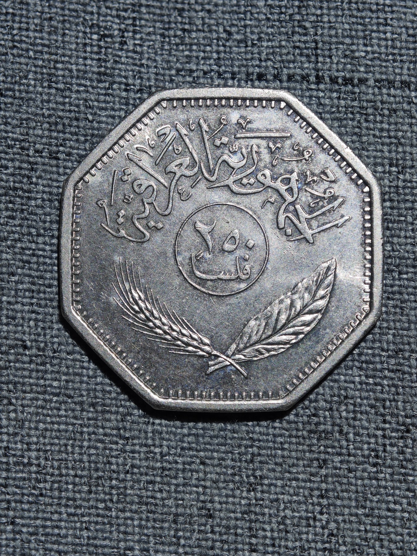 外国硬币收藏店第6期 原光老版伊拉克椰枣树250费尔异形币