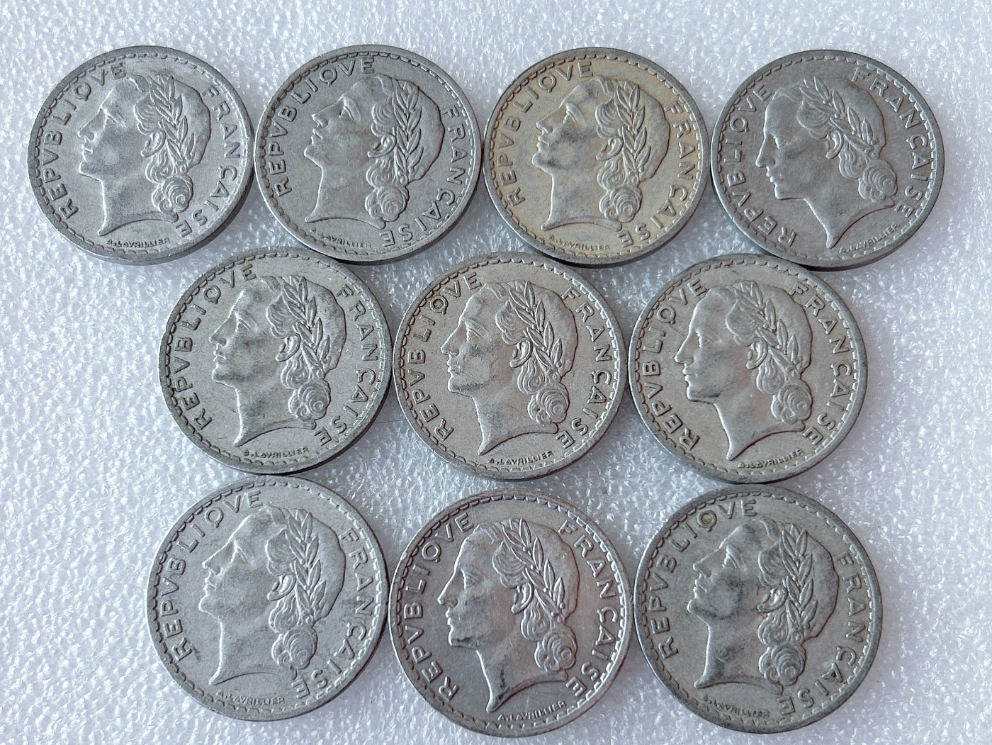 全场一元起拍 世界散币、银币专场 第51期 法国5法郎铝币 10枚