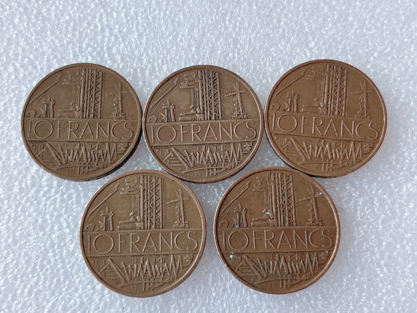 全场一元起拍 世界散币、银币专场 第51期 法国10法郎巴士底狱 5枚