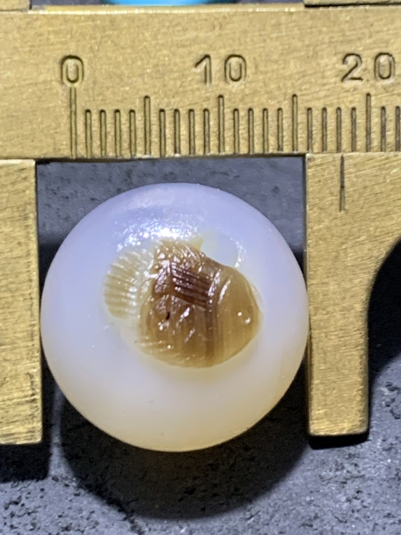 精美高玉化亚光海洋玉髓手工俏色巧雕富贵有鱼意境圆珠一个！