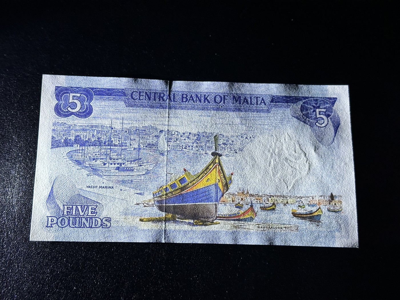 《外钞收藏家》第三百二十六期（连拍第三场） 1967年马耳他5镑 全新UNC 经典彩背代表作