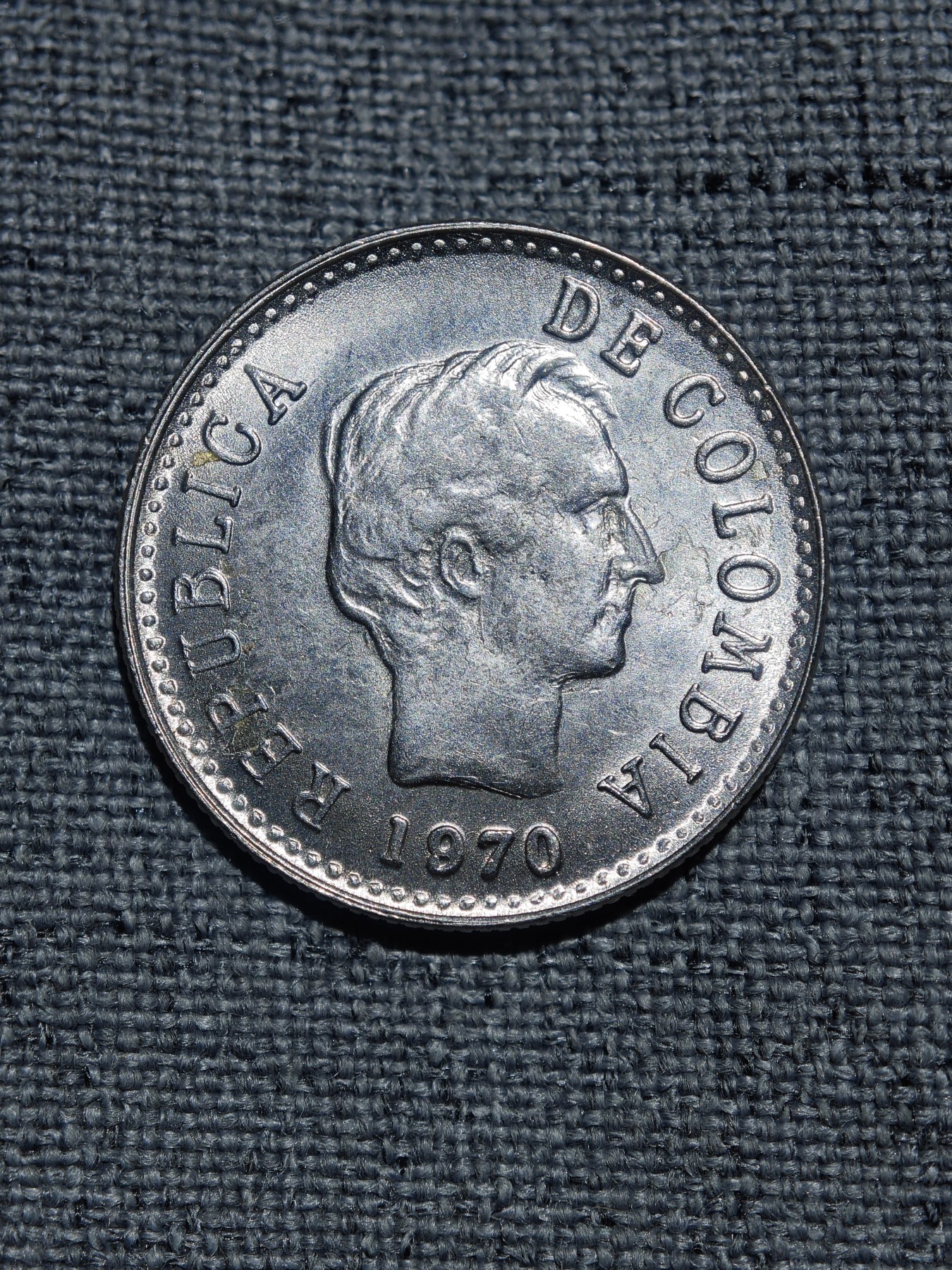 外国硬币收藏店第6期 少见哥伦比亚原光1970年20分