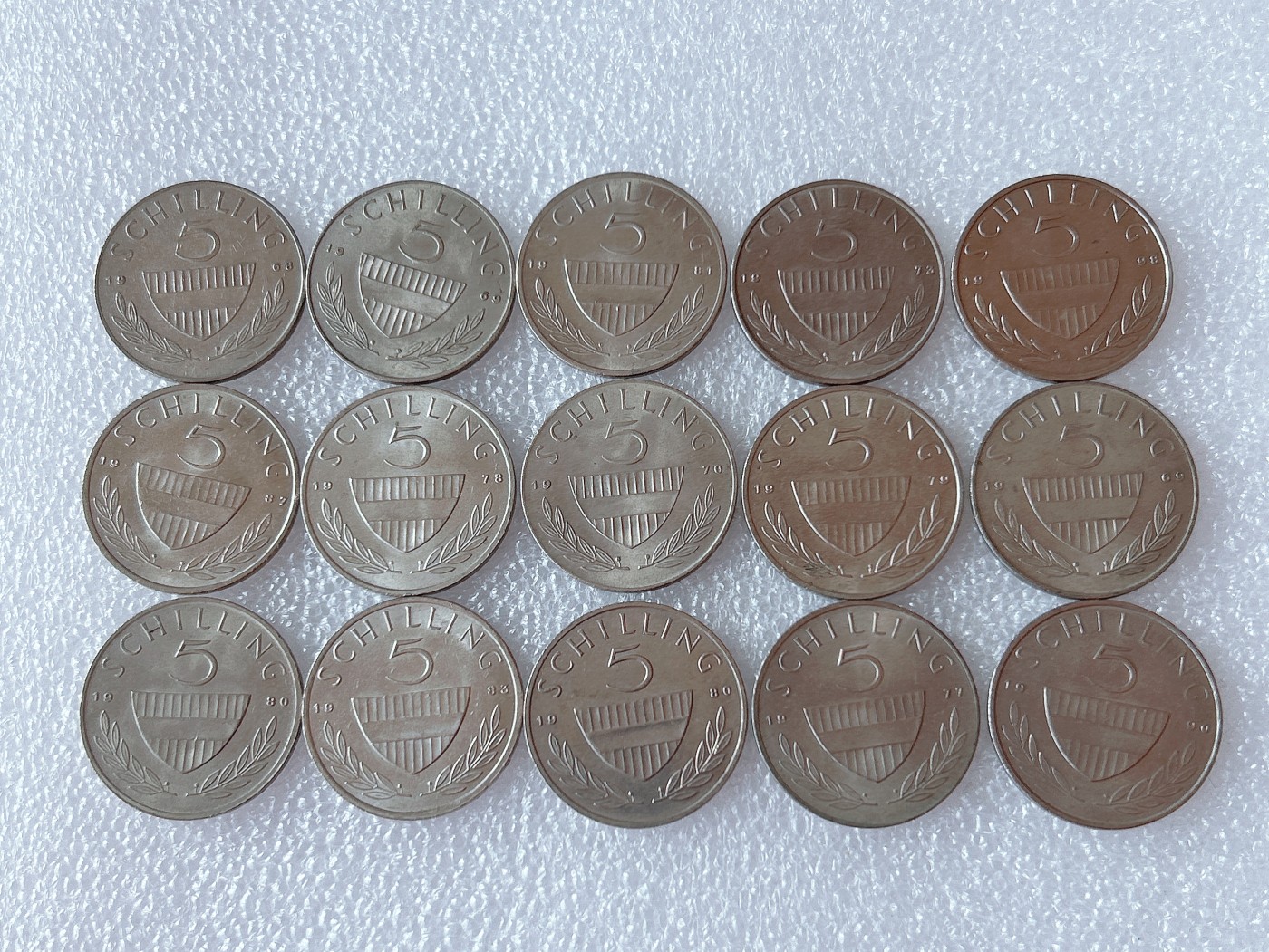 全场一元起拍 世界散币、银币专场 第51期 奥地利年5先令 利皮扎纳马 15枚