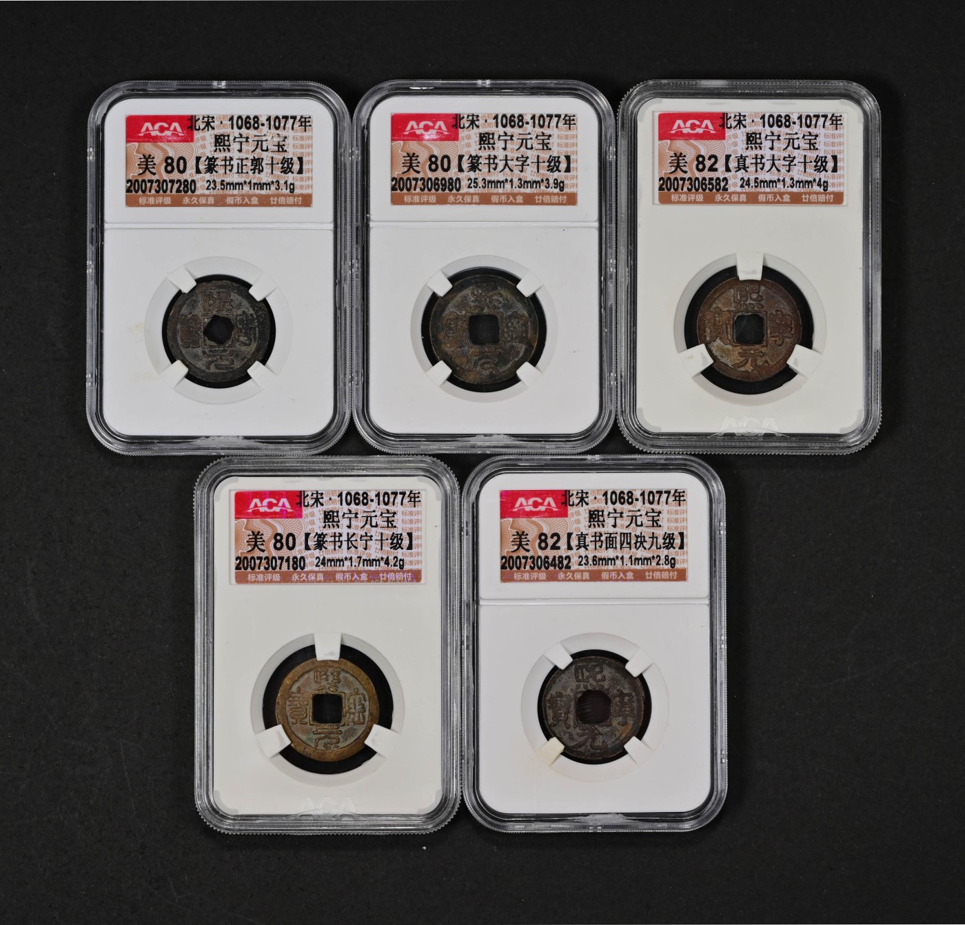 太藏-古钱限时专场第一期 北宋 熙宁元宝一组五枚