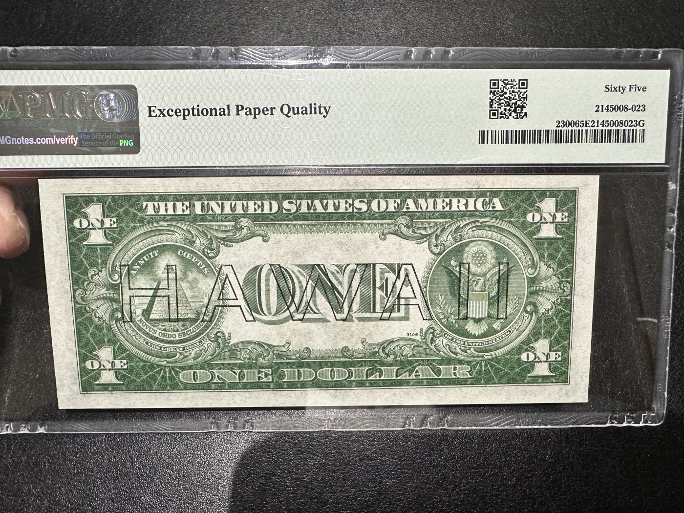 《外钞收藏家》第三百二十六期（连拍第三场） 1935年美国1美元 夏威夷 PMG65