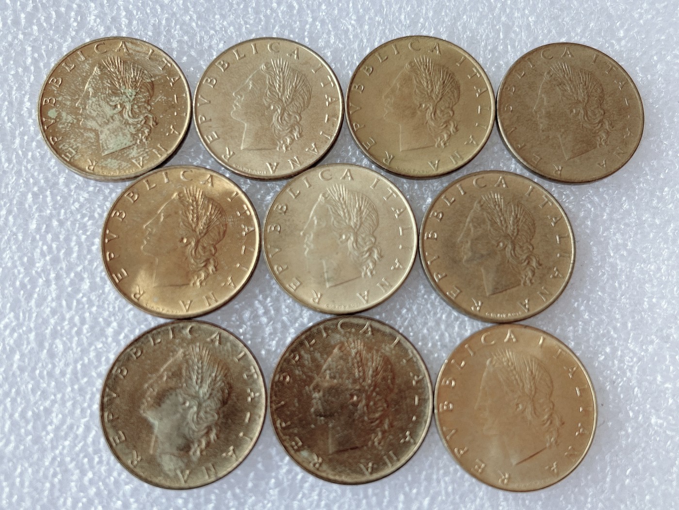 全场一元起拍 世界散币、银币专场 第51期 意大利20里拉硬币 女神和橡树枝 10枚