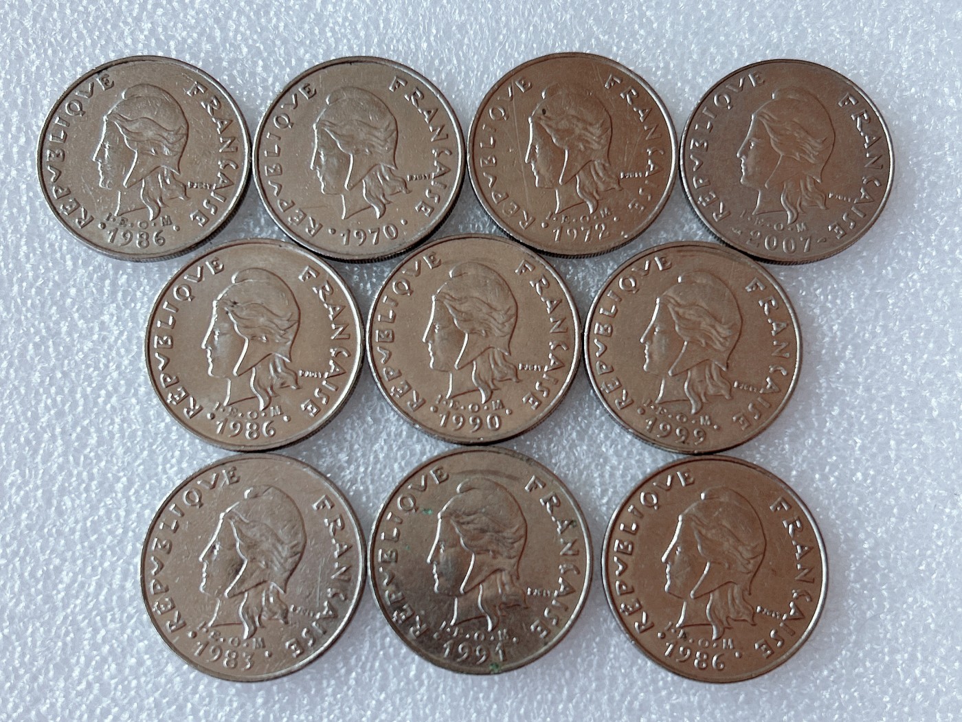 全场一元起拍 世界散币、银币专场 第51期 法属新喀里多尼亚20法郎硬币 10枚