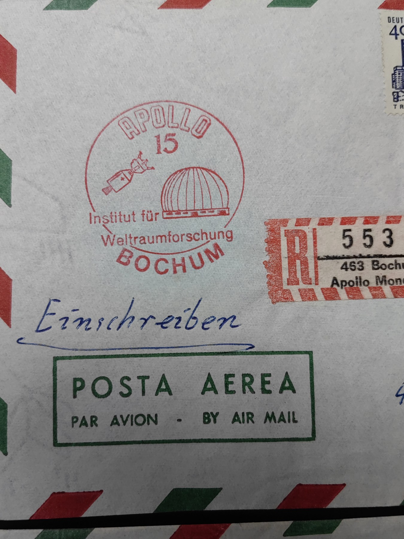 精选多國邮品🔥🔥🔥（拍卖场）放漏专场 第④①场 德国70年代 世界梦想研究所航空邮件 2件（实寄）