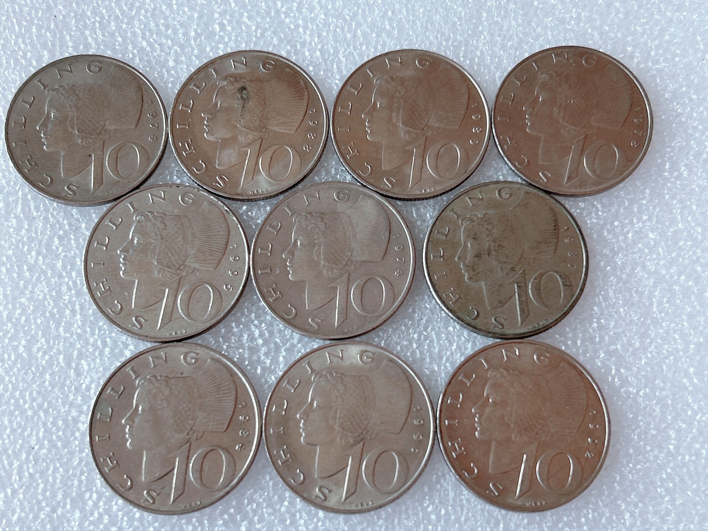 全场一元起拍 世界散币、银币专场 第51期 奥地利10先令硬币瓦豪女士 10枚