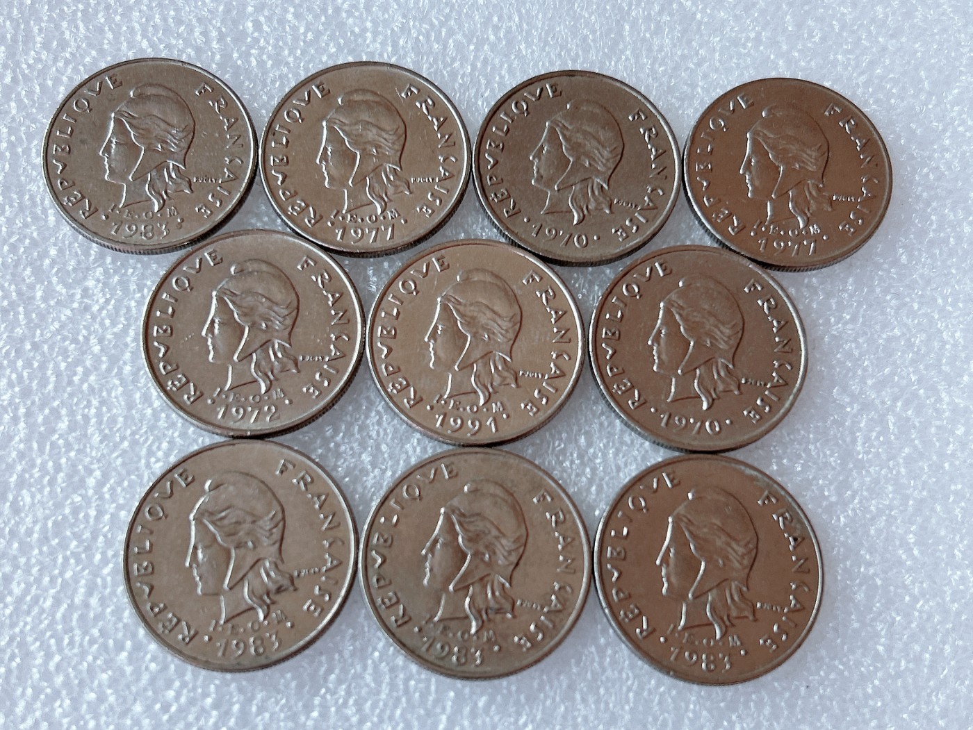 全场一元起拍 世界散币、银币专场 第51期 法属新喀里多尼亚10法郎 10枚