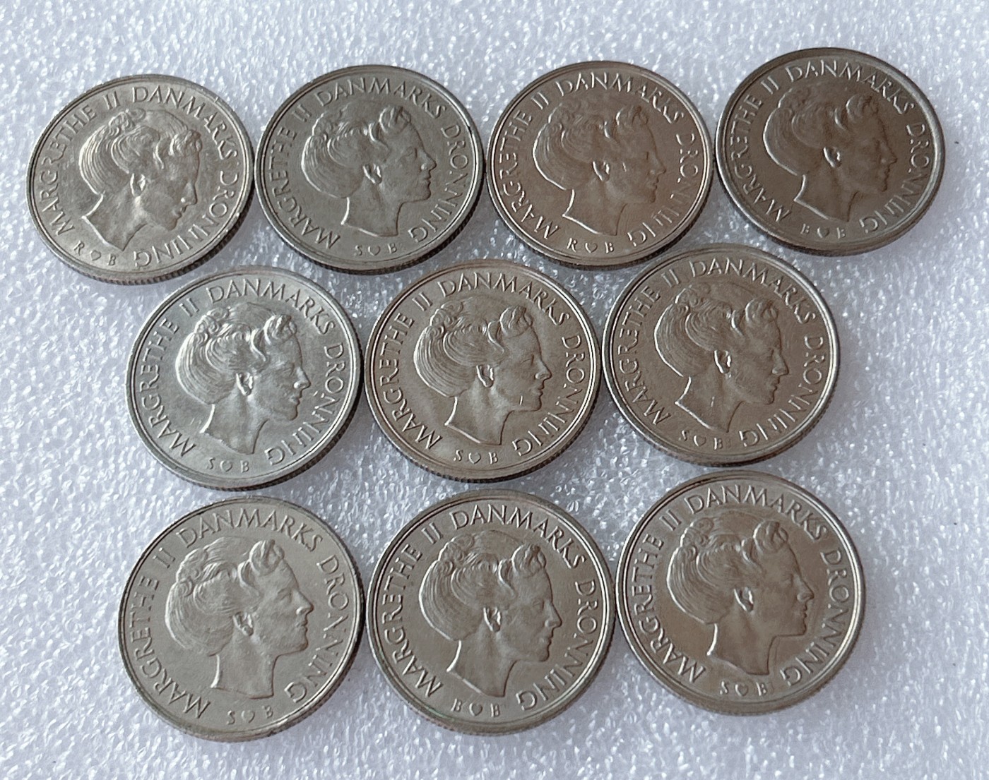 全场一元起拍 世界散币、银币专场 第51期 丹麦1克朗 玛格丽特女皇 10枚