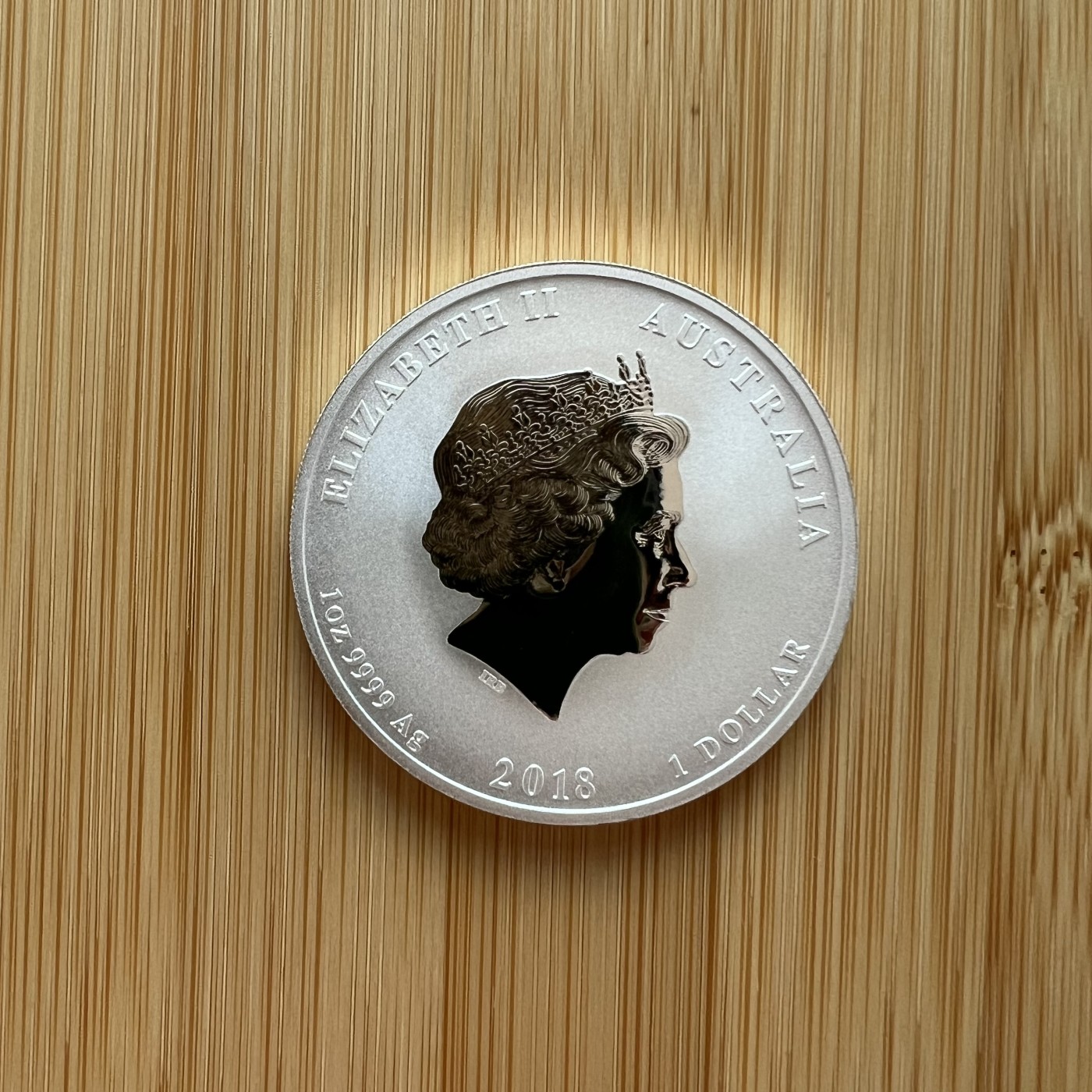 顺丰包邮 外国银币 澳大利亚2013狗年彩色1盎司大银币直径45mm大尺寸原塑盒