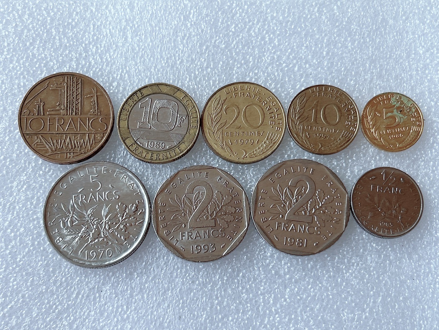 全场一元起拍 世界散币、银币专场 第51期 法国硬币 9枚